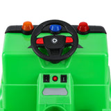 NNEDSZ Kids Ride On Car Garbage Truck Police Light 12V Electric Toys Cars Green
