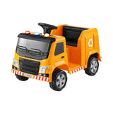 NNEDSZ Kids Ride On Car Garbage Truck Police Light 12V Electric Toys Cars Yellow