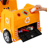 NNEDSZ Kids Ride On Car Garbage Truck Police Light 12V Electric Toys Cars Yellow