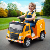 NNEDSZ Kids Ride On Car Garbage Truck Police Light 12V Electric Toys Cars Yellow