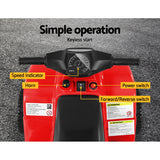 NNEDSZ Kids Ride On ATV Quad Motorbike Car 4 Wheeler Electric Toys Battery Red