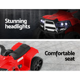 NNEDSZ Kids Ride On ATV Quad Motorbike Car 4 Wheeler Electric Toys Battery Red
