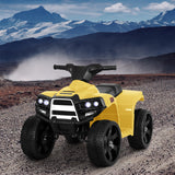 NNEDSZ Kids Ride On ATV Quad Motorbike Car 4 Wheeler Electric Toys Battery Yellow