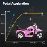 NNEDSZ Kids Ride On Car Motorcycle Motorbike Electric Toys Horn Music 6V Pink