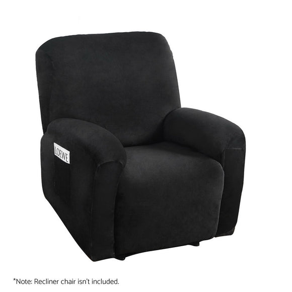 NNEDSZ Artiss Recliner Chair Covers 1 Seater Velvet Black