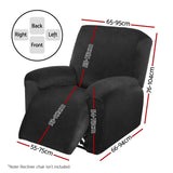 NNEDSZ Artiss Recliner Chair Covers 1 Seater Velvet Black