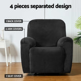 NNEDSZ Artiss Recliner Chair Covers 1 Seater Velvet Black