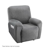 NNEDSZ Artiss Recliner Chair Covers 1 Seater Velvet Grey