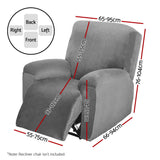 NNEDSZ Artiss Recliner Chair Covers 1 Seater Velvet Grey