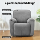 NNEDSZ Artiss Recliner Chair Covers 1 Seater Velvet Grey