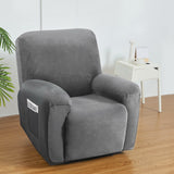 NNEDSZ Artiss Recliner Chair Covers 1 Seater Velvet Grey