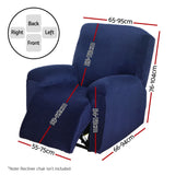 NNEDSZ Artiss Recliner Chair Covers 1 Seater Velvet Navy