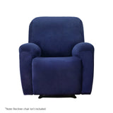 NNEDSZ Artiss Recliner Chair Covers 1 Seater Velvet Navy