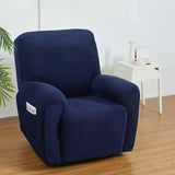 NNEDSZ Artiss Recliner Chair Covers 1 Seater Velvet Navy