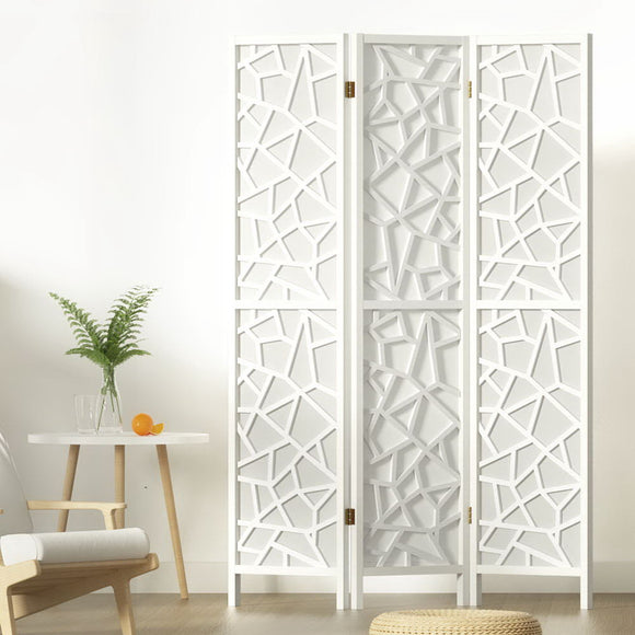 NNEDSZ Artiss 3 Panel Room Divider Screen 122x170cm Clover White