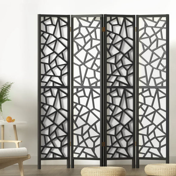 NNEDSZ Artiss 4 Panel Room Divider Screen 162x170cm Clover Black