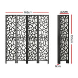 NNEDSZ Artiss 4 Panel Room Divider Screen 162x170cm Clover Black