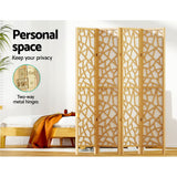 NNEDSZ Artiss 4 Panel Room Divider Screen 162x170cm Clover Natural
