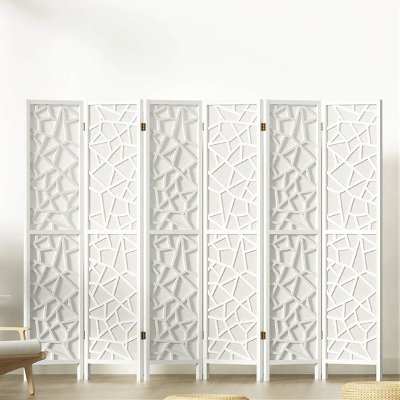 NNEDSZ Artiss 6 Panel Room Divider Screen 244x170cm Clover White