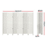 NNEDSZ Artiss 6 Panel Room Divider Screen 244x170cm Clover White