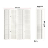 NNEDSZ Artiss 4 Panel Room Divider Screen 176x179cm Nova White