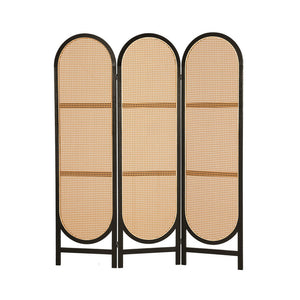 NNEDSZ 3 Panel Room Divider Screen 151x180cm Rattan Brown