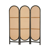 NNEDSZ 3 Panel Room Divider Screen 151x180cm Rattan Brown