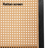 NNEDSZ 3 Panel Room Divider Screen 151x180cm Rattan Brown