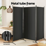 NNEDSZ Artiss 3 Panel Room Divider Screen 260x180cm Fabric Black