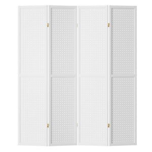 NNEDSZ 4 Panel Room Divider Screen 164x170cm Pegboard White