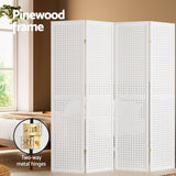 NNEDSZ 4 Panel Room Divider Screen 164x170cm Pegboard White