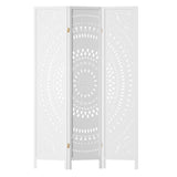NNEDSZ 3 Panel Room Divider Screen 132x170cm Circle White