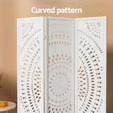 NNEDSZ 3 Panel Room Divider Screen 132x170cm Circle White