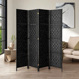 NNEED 4 Panel Room Divider Privacy Screen Black