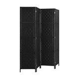 NNEED 4 Panel Room Divider Privacy Screen Black