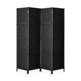 NNEED 4 Panel Room Divider Privacy Screen Black
