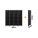 NNEED 4 Panel Room Divider Privacy Screen Black