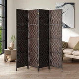 NNEED 4 Panel Room Divider Privacy Screen Brown