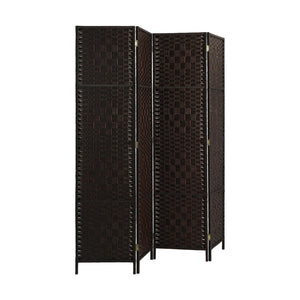 NNEED 4 Panel Room Divider Privacy Screen Brown