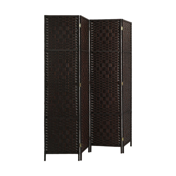 NNEED 4 Panel Room Divider Privacy Screen Brown