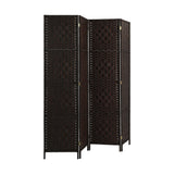 NNEED 4 Panel Room Divider Privacy Screen Brown