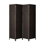NNEED 4 Panel Room Divider Privacy Screen Brown