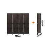 NNEED 4 Panel Room Divider Privacy Screen Brown