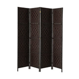 NNEED 4 Panel Room Divider Privacy Screen Brown