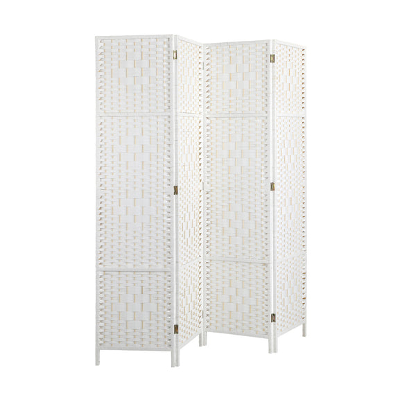 NNEED 4 Panel Room Divider Privacy Screen White
