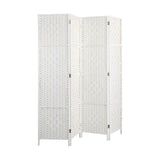 NNEED 4 Panel Room Divider Privacy Screen White