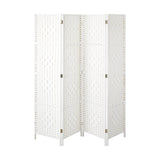 NNEED 4 Panel Room Divider Privacy Screen White
