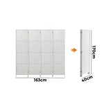 NNEED 4 Panel Room Divider Privacy Screen White