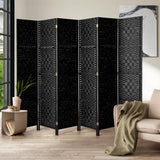 NNEED 6 Panel Room Divider Privacy Screen Black