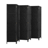 NNEED 6 Panel Room Divider Privacy Screen Black